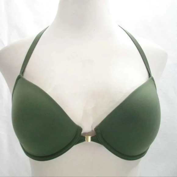 34D Gilligan O'Malley Front Close Everyday Lace Racerback Demi Underwire Bra Mos - Picture 1 of 7